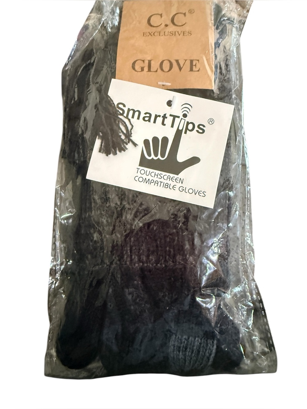 C.C Exclusives SmartTips Touchscreen Compatible Black Gloves